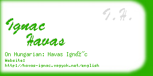 ignac havas business card